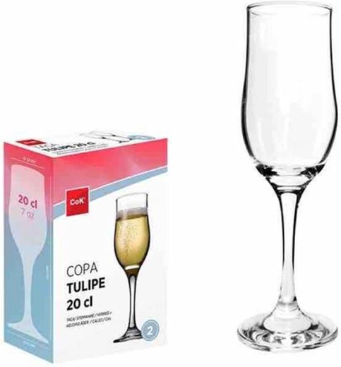 Set de verres à champagne Tulipe 200 ml, 2 pcs