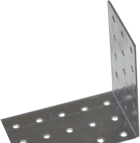 Équerre de construction en acier 60 × 80 × 80 mm, galvanisée