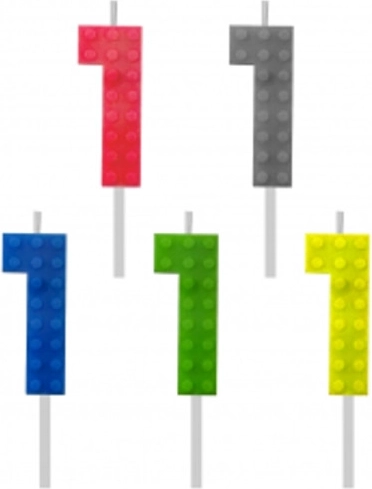 Bougie d’anniversaire Briques chiffre 1