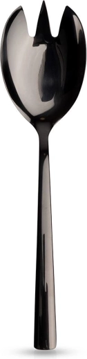 Cuillère à salade Orion noire en acier inoxydable, 25 cm