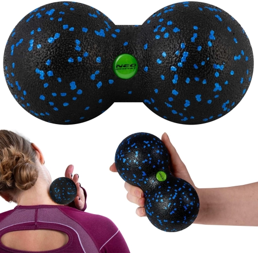 Balle de massage double « peanut » noir-bleu NEO-SPORT