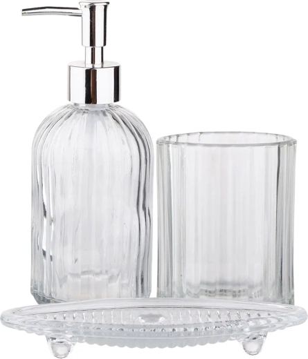 Ensemble de salle de bain 3 pièces en verre transparent
