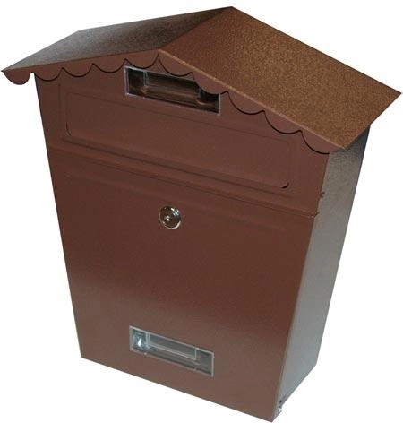 Boîte aux lettres avec auvent marron 290 × 360 × 105 mm