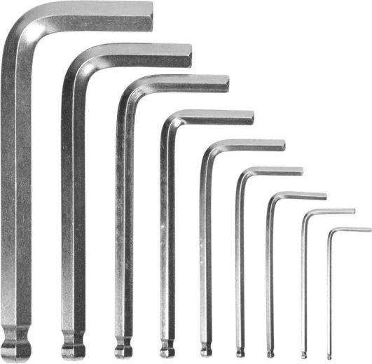 Jeu de clés hexagonales à bille 1,5–10 mm DREL