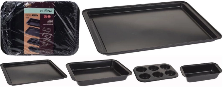 Set de cuisson avec revêtement antiadhésif, 4 pièces