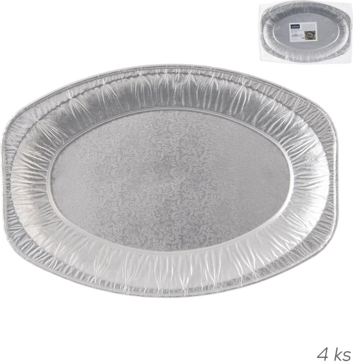 Plateau de service et de grillade en aluminium 33 × 23 cm (4 pièces)