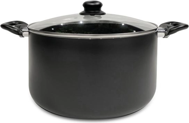 Faitout avec couvercle en verre Kitchisimo Nero 24 cm, 5,5 l