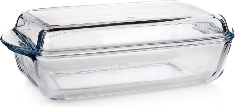 Plat à gratin rectangulaire en verre avec couvercle 4,1 l