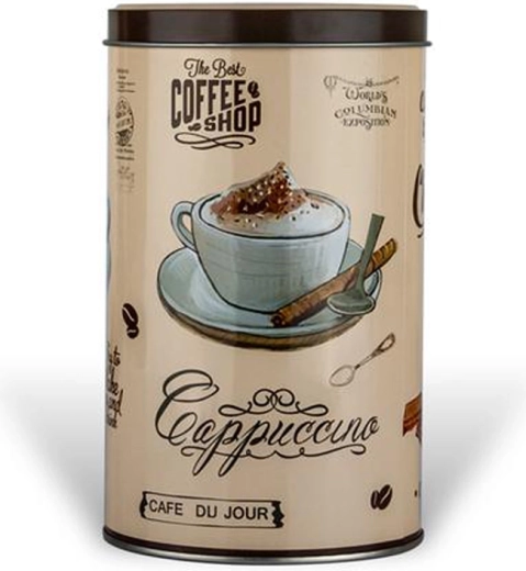 Boîte ronde en métal Cafe9 du Jour 11 d7 11 d7 18,2 cm