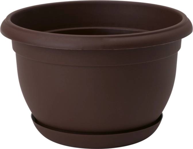 Pot de fleurs Malta 19 cm marron en plastique