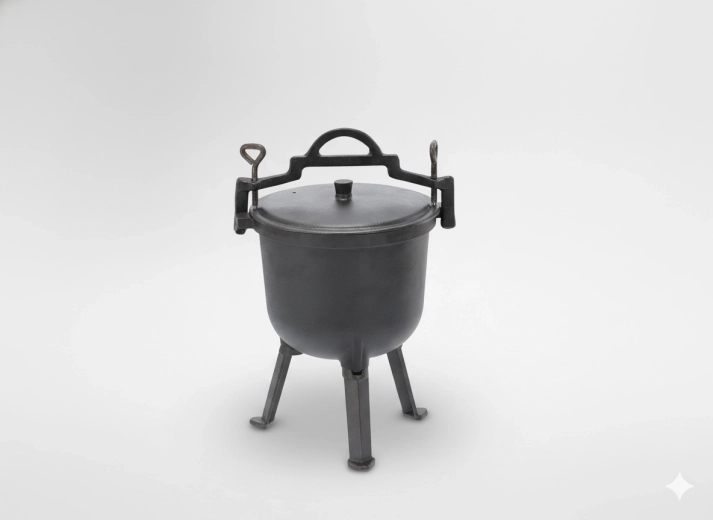 Chaudière de chasse en fonte 8 l avec couvercle et pieds