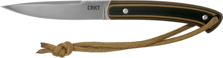CRKT Biwa couteau d’extérieur brun‑noir 7,7 cm avec étui