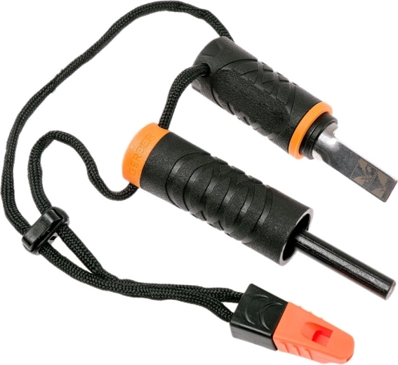 Gerber Fire Starter – allume-feu multifonction avec grattoir, firesteel et sifflet