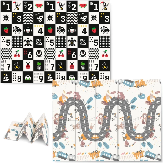 Tapis de jeu pliable en mousse pour enfants 200 × 150 × 1 cm NUKIDO