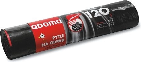 Sacs poubelle à lien coulissant 120 l, noirs, 70 × 100 cm, 35 µ, 10 pcs