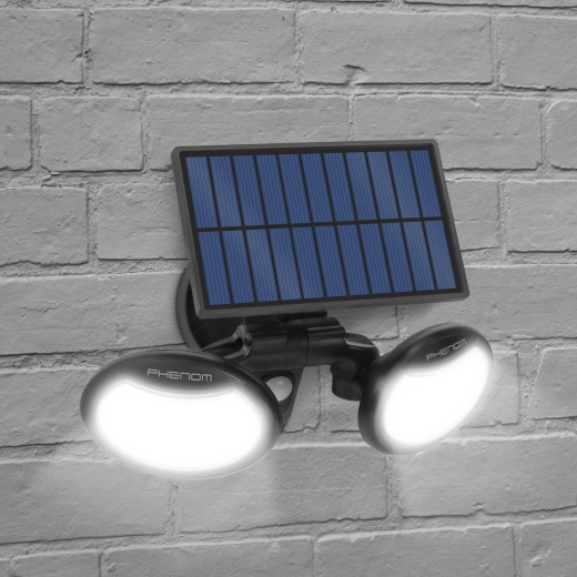 Projecteur mural solaire avec capteur de mouvement et deux LED COB orientables