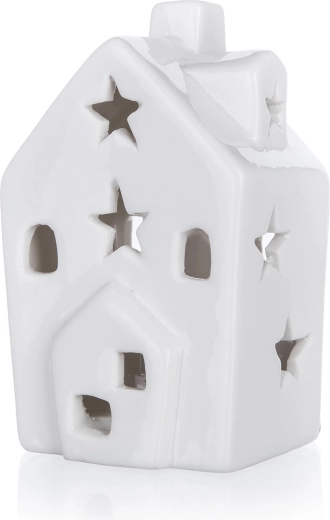 Maison LED en porcelaine avec lumière blanche