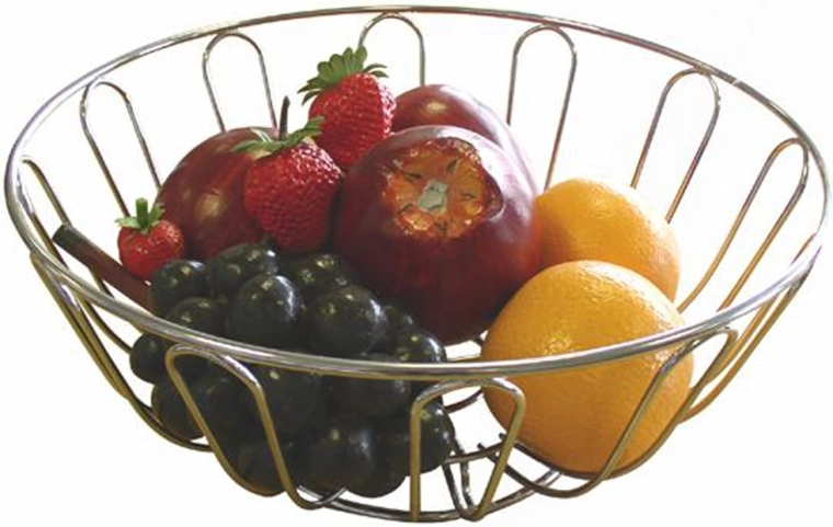 Corbeille à fruits en métal chromé 24 × 11,5 cm