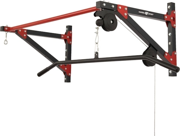 Barre de traction murale avec poulie haute et support de sac de frappe MARBO Sport MH-D204