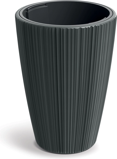 Cache-pot ORO 29,8 cm gris foncé avec insert