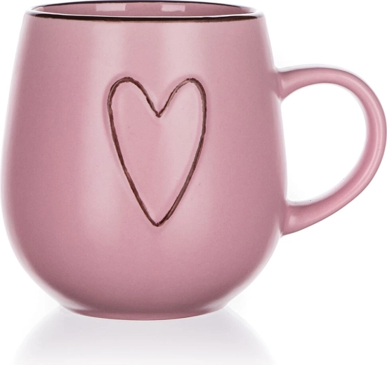 Mug en céramique Heart rose 500 ml