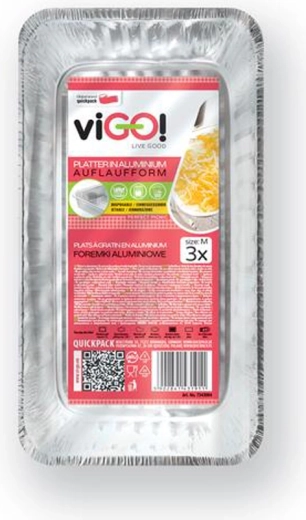 Barquettes en aluminium pour barbecue 3 pcs 20 × 11,5 × 4 cm