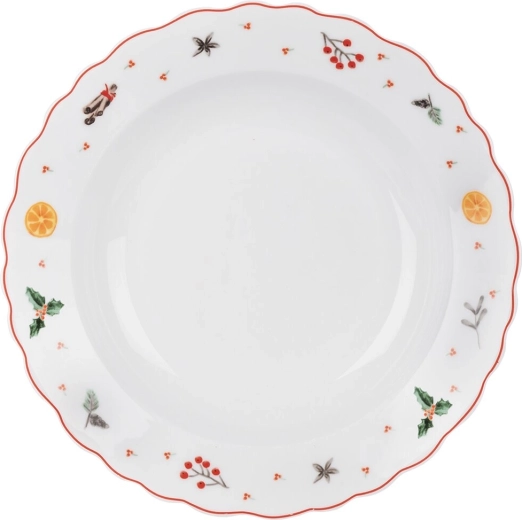 Assiette creuse en porcelaine Vůně Vánoc 24,5 cm