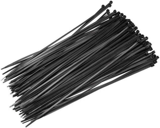 Colliers de serrage 4,8 × 400 mm noirs, 100 pièces