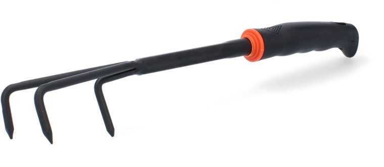Cultivateur de jardin à trois dents, noir, 31 × 7 × 6,5 cm