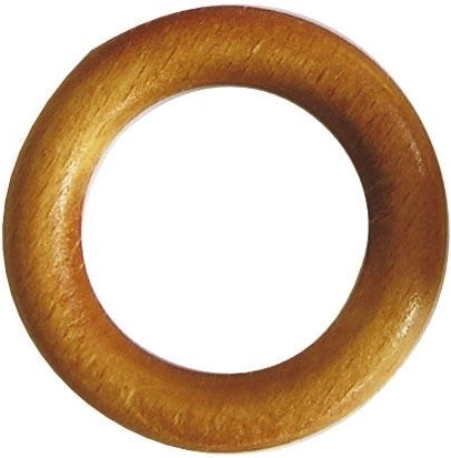Anneaux pour tringles à rideaux en bois foncé 125 mm (10 pcs)