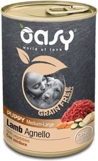 Oasy Grain Free pour chiots de races moyennes et grandes à l’agneau 0,4 kg