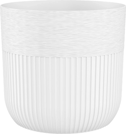 Coupe cache-pot en plastique LUCA 22 cm blanche