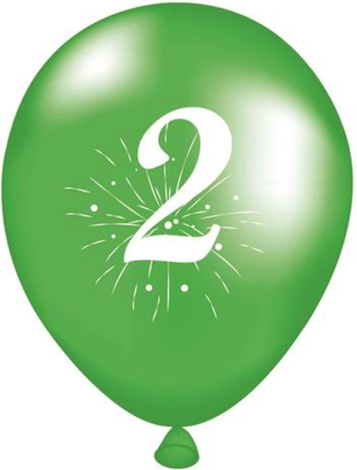 Ballons avec chiffre 2, 5 pcs, en latex