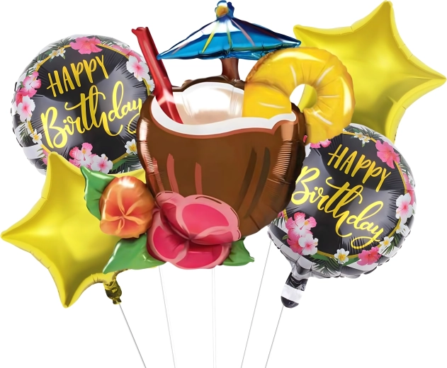 Ensemble de ballons Aloha pour anniversaire et fête hawaïenne, 5 pcs