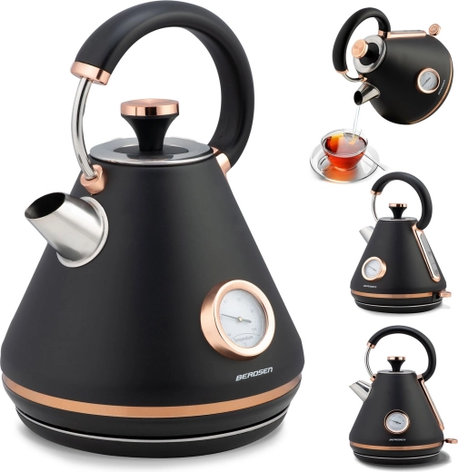 Bouilloire électrique avec thermomètre 1,7 l Berdsen, noire