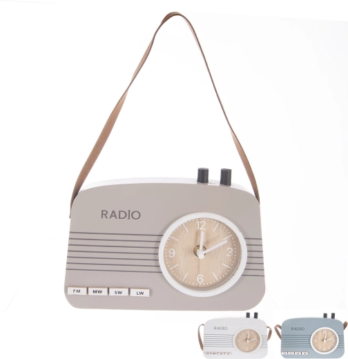 Horloge de table décorative en forme de radio (UH/bois) 21 × 35 × 15 cm, 3 variantes