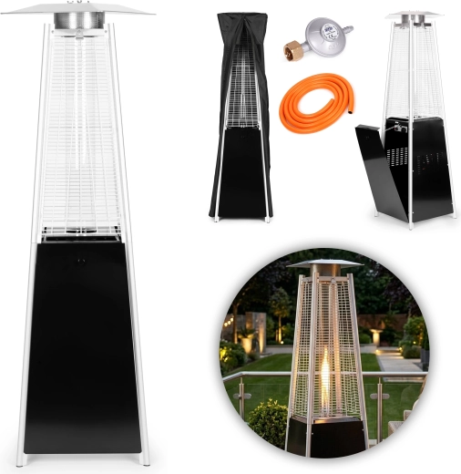 Chauffage de terrasse au gaz 180 cm, 11,5 kW avec détendeur, tuyau et housse – MULTIGARDEN