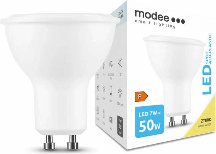 Ampoule LED spot GU10 7 W blanc chaud 2700 K MODEE