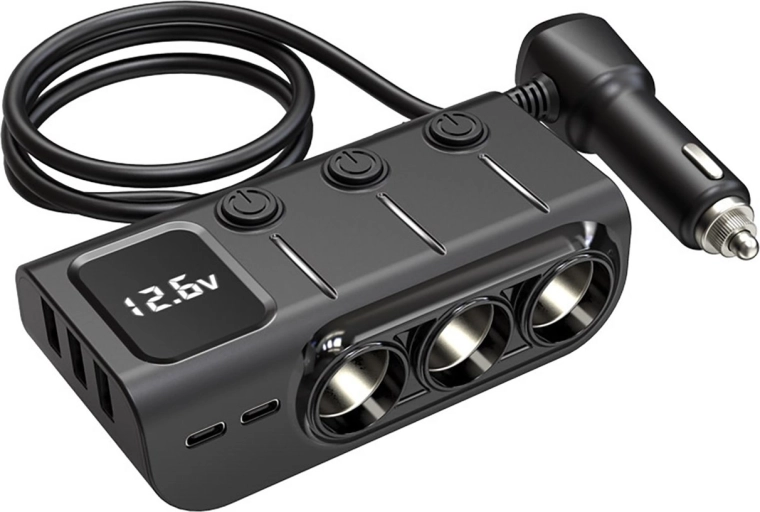 Répartiteur de prise allume-cigare Renew Force avec 3 prises et ports USB