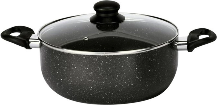 Casserole avec couvercle en verre 24 cm avec revêtement antiadhésif