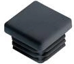 Bouchon carré 30 mm en LDPE, noir (10 pcs)