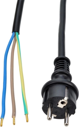 Solight cordon flexo 3× 1,5 mm² en caoutchouc noir 2,5 m