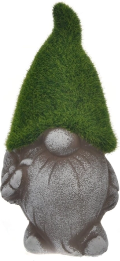 Escargot décoratif en céramique avec mousse et papillon, gris 19 cm