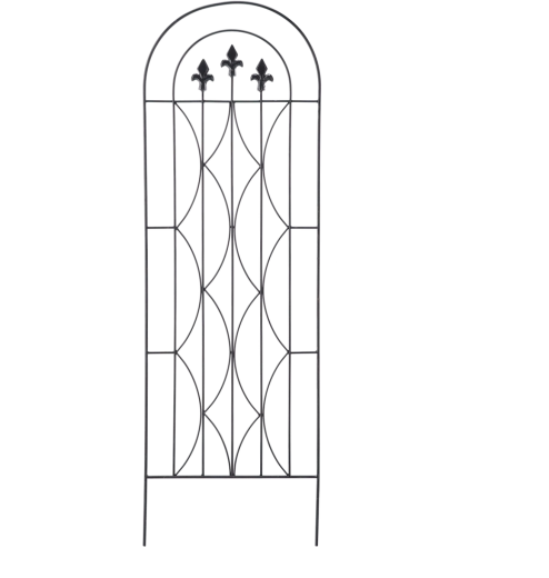 Treillis de jardin en métal pour plantes grimpantes 38 × 118 cm, noir