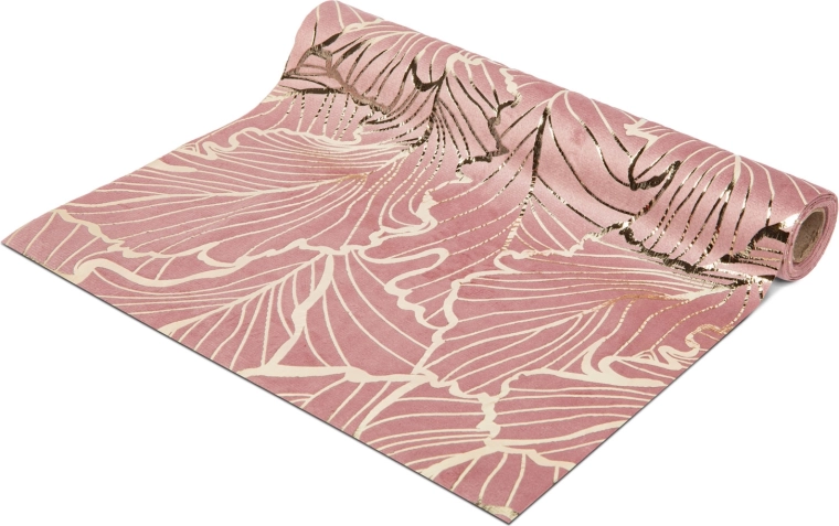Chemin de table de Noël rose doré 180 × 28 cm