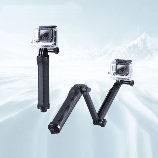 Trépied pliable Monopod pour caméra sportive GoPro 3-Way - noir