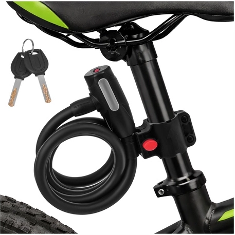 Antivol de vélo TRIZAND 150 cm, câble acier 12 mm avec clé et support