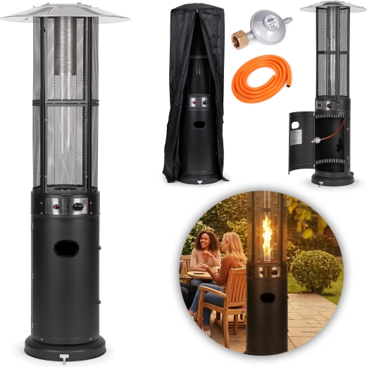 Chauffage de terrasse au gaz 11 kW avec détendeur, tuyau et housse – MULTIGARDEN