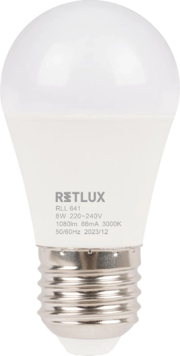 Ampoule LED Retlux G45 E27 8 W blanc chaud