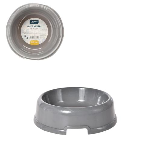 Bol gris pour animaux 21,5 cm (lot de 4 pièces)